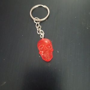 Handmade Red Skull Keychain